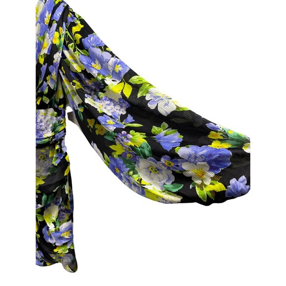 LIne and Dot Floral One-Shoulder Mini Dress Size Small - Picture 5 of 8